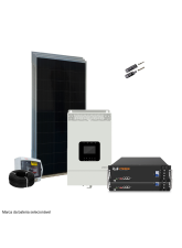 Kit de Energia Solar Off Grid c/ Inv-car - 1,86kWp 100Ah 48/220V Lítio