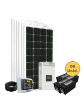 Kit de Energia Solar c/ Inv-car - 3,72kWp 220Ah 48/220V