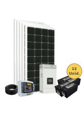Kit de Energia Solar c/ Inv-car - 3,10kWp 220Ah 48/220V