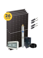 Kit Solar c/ Bomba EBARA 7,5CV 380V - GS500 7.5G-4TB - 16.12kWp