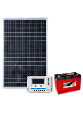 Kit Energia Solar Off Grid s/ Inversor - 100Wp 115/105Ah 12V Estacionária (27339)