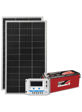 Kit Energia Solar Off Grid s/ Inversor - 320Wp 240Ah / 220Ah 12V Estacionária (26721)