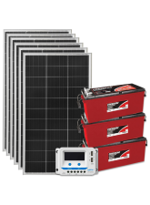 Kit Energia Solar Off Grid s/ Inversor - 960Wp 240Ah / 220Ah 12V Estacionária (23935)
