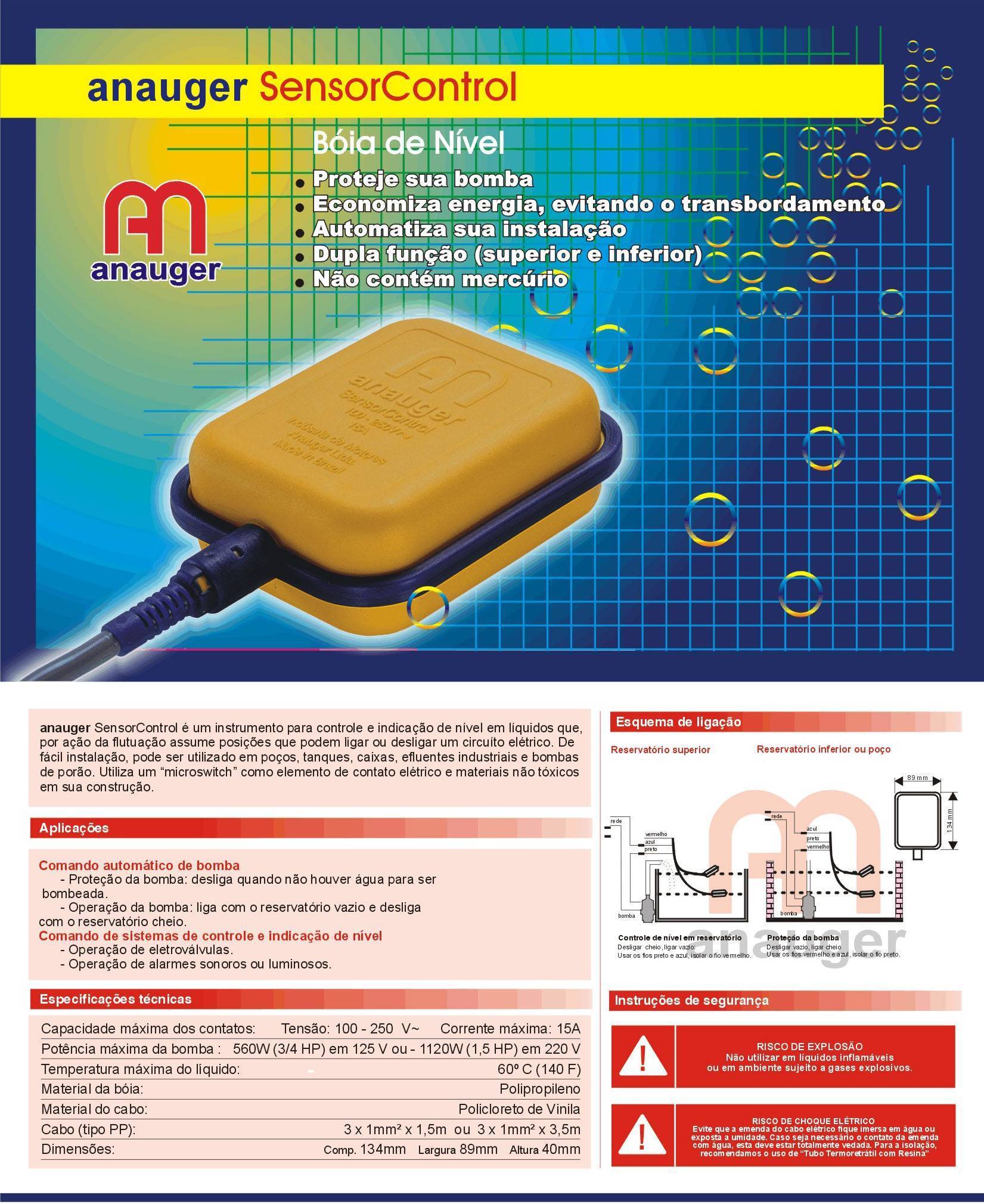 Bomba Solar - Bóia de Nível - Especificações Técnicas