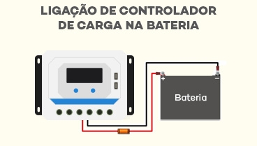 Ligação Controlador de Carga na Bateria Ligação Controlador de Carga na Bateria