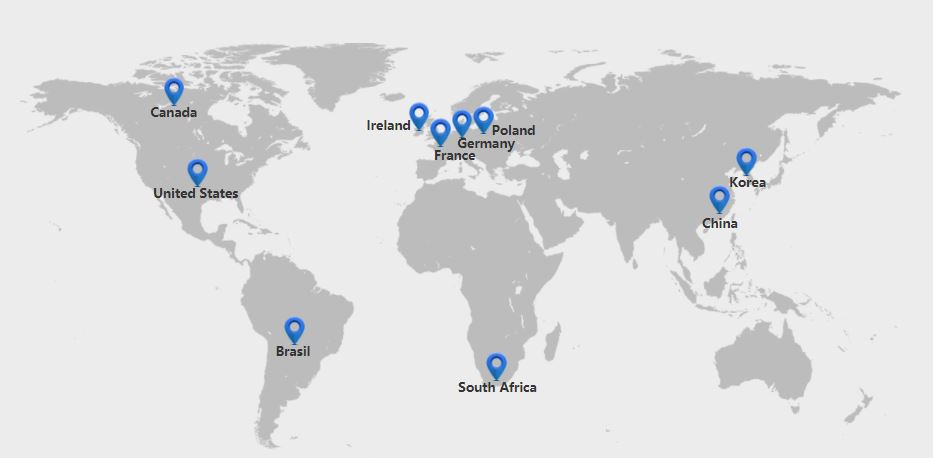 Hoymiles Microinversor - Energia Solar Mapa da presença global da Hoymiles